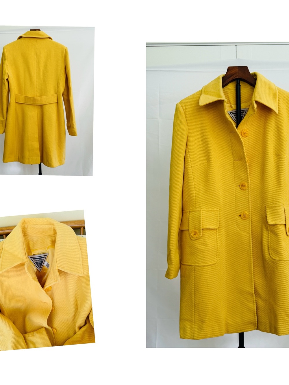 Marvin Richards Bright Yellow Single-Breasted Trench Coat